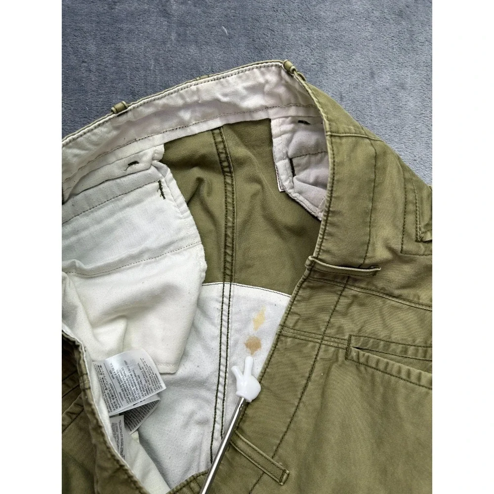 Levis Mens Olive Green Cotton Multi Pocket Gusset Cargo Pants 38x30 Utility‎